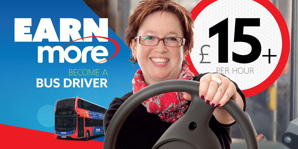 Bus drivers earn £15+ per hour - morebus